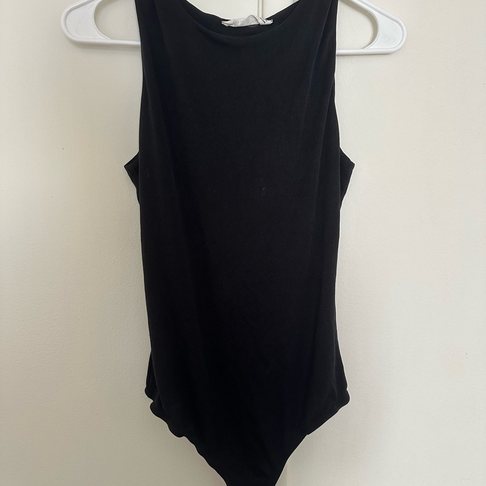 Elodie Black Sleeveless Scoop-Neck Bodysuit